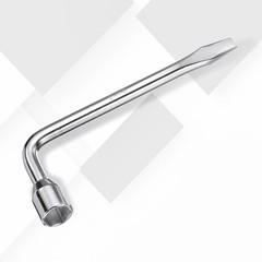 Car Spare Tire Lug Wrench 24mm Carbon Steel l Type Slotted End Hexa Size: 24mm