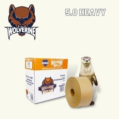 [6.3 Mil] Wolverine Tape 5.0 Kraft Reinforced Gum Tape 70mm x 450′ – 5 Rolls