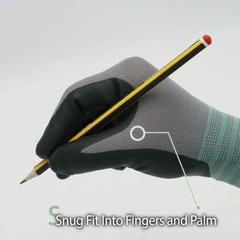 Durable & Breathable Nylon Nitrile Work Gloves FN320, Firm Grip, Medium Size
