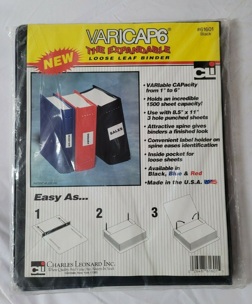 Vericaps The ExpandableLoose LEaf Binder – Letter 8.5″ x 11″ 6″ Expansion SEALED