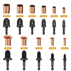 13x 1/4″-3/4″ HVAC Swaging Tool Drill Bit Copper Pipe Expander Deburring Scraper