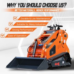 Upgraded 24HP Mini Skid Steer Loader 2-Cylinder Air Cooled Engine 3 Pump CE