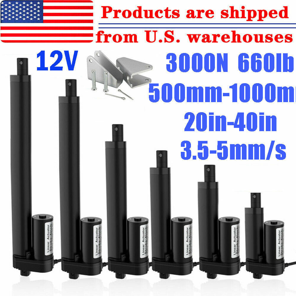 12V Electric Linear Actuator Motor 3000N 660lb 800mm 32″ Heavy Duty Fast IP65