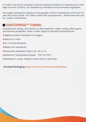 Santoprene 73A Natural Rubber Tubing, 5/8 in ID X 7/8 in OD–50 ft, FDA Tubing