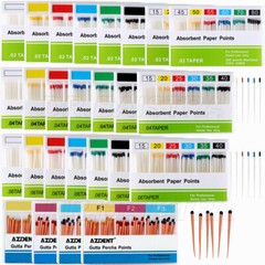 AZDENT Dental Gutta Percha Points &Absorbent Paper Points Taper Coded Endodontic