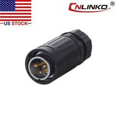 3 Pin Power Circular Industrial Connector Male Plug Outdoor Waterproof IP67 M20