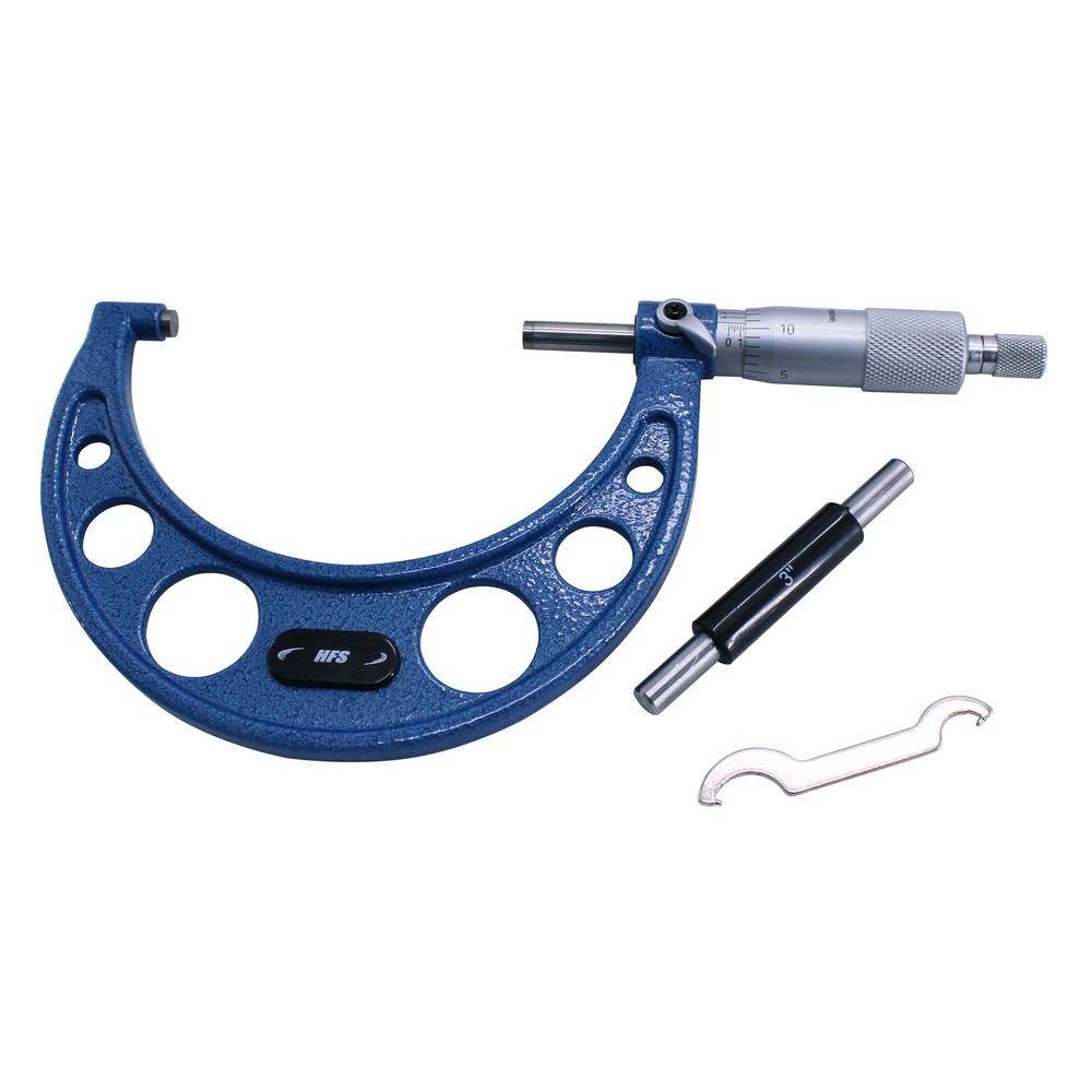 HFS(R) 3-4″x0.0001″ Solid Metal Frame Outside Micrometer(Plastic Case)