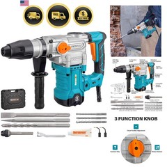 1-9/16″ SDS-Max Heavy Duty Rotary Hammer Drill for Concrete 42M | 1600W 13 Am…