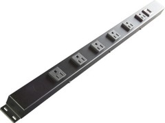 24″ 6-Outlet Hardwired Power Strip with USB, HU2061