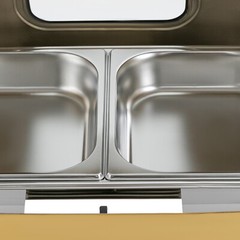 Roll Top Chafing Dish with 2 Food Pans & Visible Lid Restaurant Food Warmer