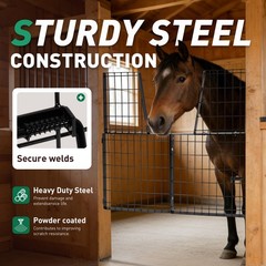 Heavy Duty Horse Stall Gate 49″X 42″ Yoke Stall Guards For Horse Thickness Frame