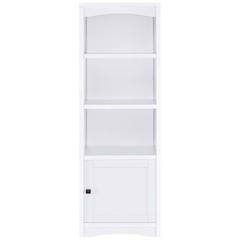Pemberly Row Transitional 3-Shelf Engineered Wood Media Tower in White