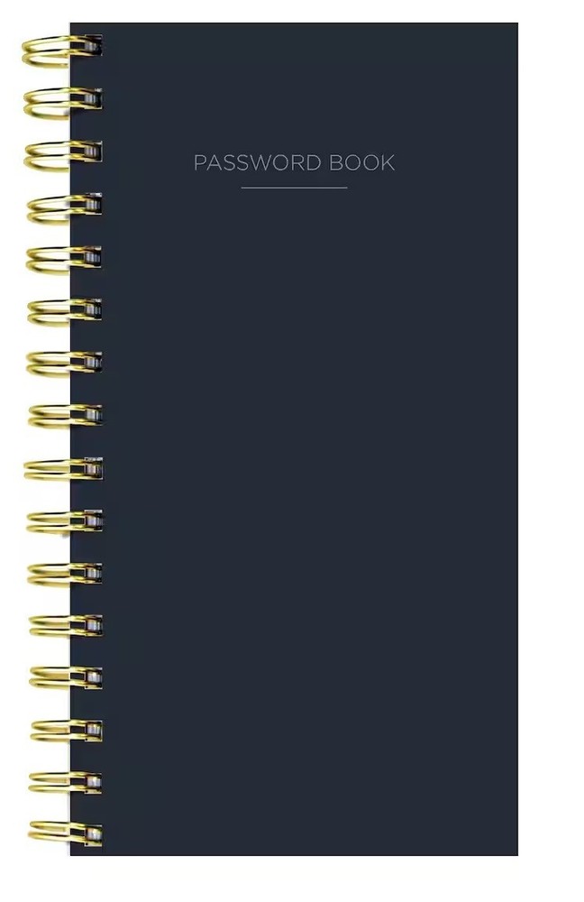 TF PUBLISHING Black Spiral Internet Password Book 138 pgs, 3.5″ x 6.5″