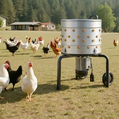 VEVOR 19.7″ Electric Chicken Plucker Machine 750W & 275RPM 114 Fingers & Wheels