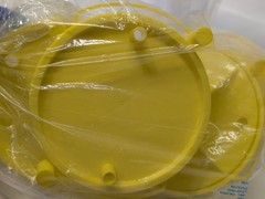 Lot of 7: Assorted DeRoyal, Bemis & More Medical Suction Cannisters With Lids