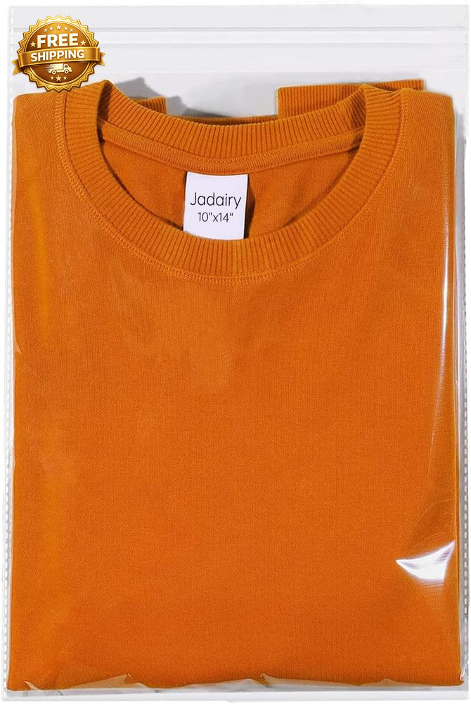 Clear Resealable Bags for Packaging Shirt 10X14 In, 100 Pcs