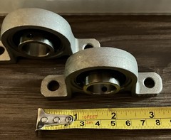 2pcs Total -P003 17mm Mounted Pillow Block Bearing Solid Base Cast Housing Gray.