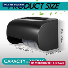 Maxcheck 2 Pcs Commercial Toilet Paper Dispenser Wall Mount Double 2 Roll Lockin