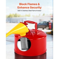 Safety Gas Can, 2.5 Gallon Type I Red Safety Can for Gasoline