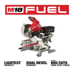 Milwaukee 2733-80 M18 FUEL 18V 7-1/4″ Dual Sliding Miter Saw – Bare Tool Recon