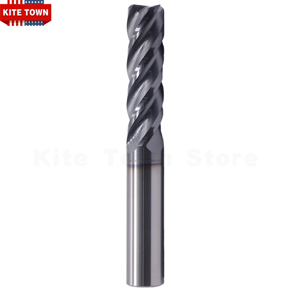 4 Flute 1/2″ x 2″ x 4″ Long Solid Carbide End Mill – AlTiN Coated
