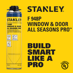 Stanley F948 All Seasons Pro Gap Filler Gun Foam 24oz, 2 Pack -Gun Included Set