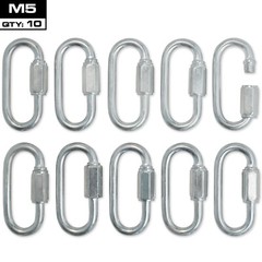 MEISTER QUICK LINK SCREWLOCK CARABINERS – M5 x 10 PACK – Galvanized Steel Clips