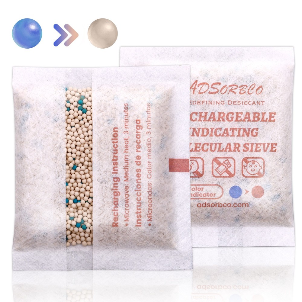 [20 Gram 20 Packages] Adsorbco Rechargeable Molecular Sieve Desiccant Packs