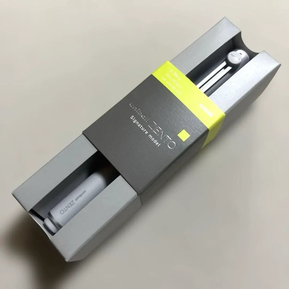 Mitsubishi uni-ball ZENTO Silver 0.38mm UBZH38.26 Signature Gel Pen Japan　FS