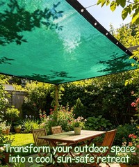 90% Green Shade Cloth 10ft x 20ft Heavy Duty Outdoor Mesh Tarp with Grommets,…