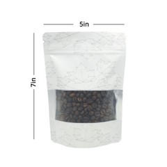 5x7in Matte White Foil Mylar Stand Up Zip Lock Pouch Bag w/Machine & Window