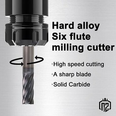 3/8″ 6 FLUTE 3″ Overall Length CARBIDE END MILL – SQUARE END – AlTiN Coated