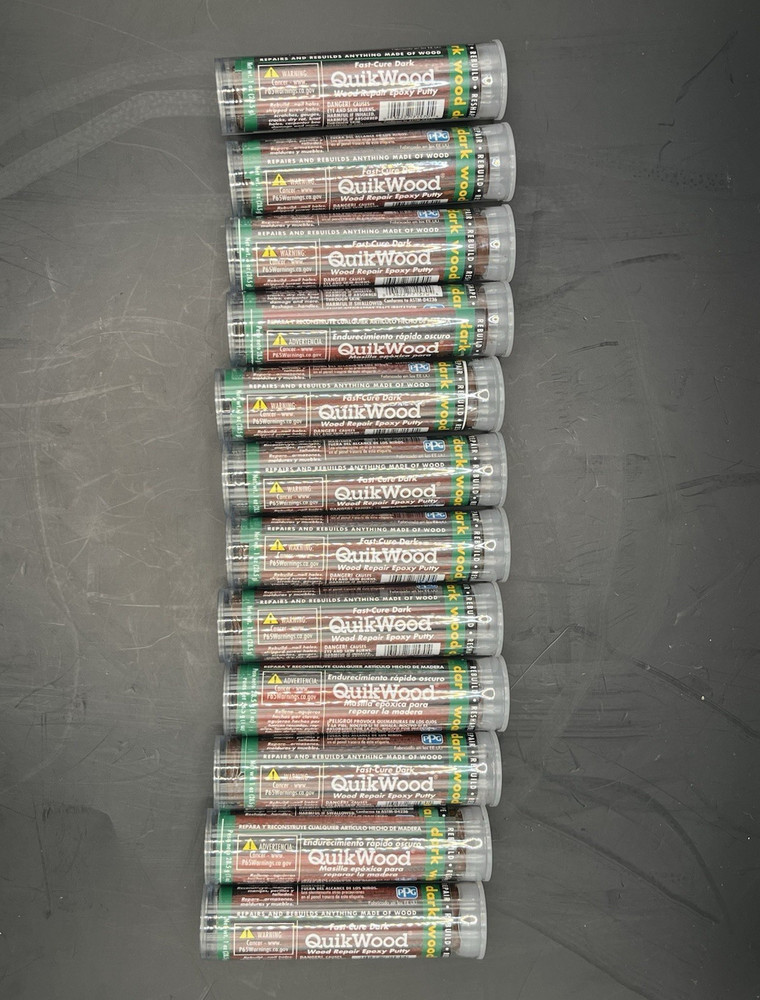 PPG QuikWood Fast-Cure Dark Wood Repair Epoxy Putty Sticks Lot of 12