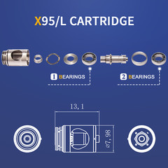 Dental 1:5 Cartridge Ball Bearing Handpiece Spare Part for X95L/X95 Contra Angle