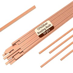 50 Sticks Brazing Rods BCuP-5 15% Silver Solder Phos Copper Flat Welding Rods…