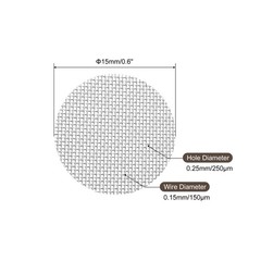 80 x Pipe Screen Stainless Steel Screens, 19/32 Inch (15mm) Diameter