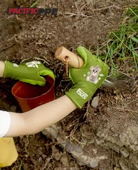 PACIFIC 3 Pairs Kids Gardening Gloves for Age 25, Natural Latex Coated G…