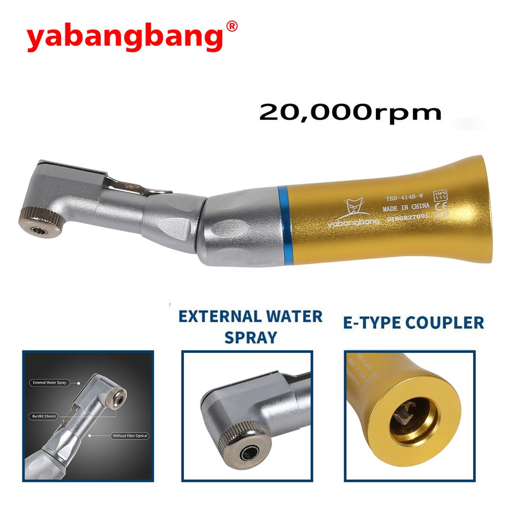 Dental Handpiece Low Speed Handpiece Contra Angle Latch E-Type Attach EX203 Gold