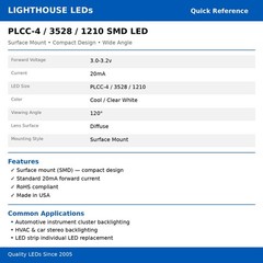10 x LED PLCC4 1210 3528 Cool Clear White SMD LEDs Super Ultra Bright RC PLCC-4