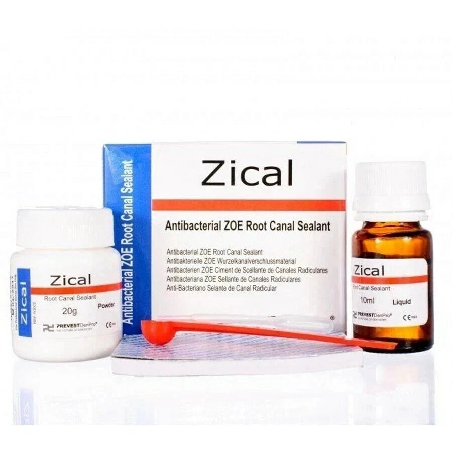 Prevest Denpro Zical Antibacterial ZOE Root Canal Sealant Powder & Liquid.