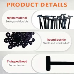 Nylon Universal Cable Tie Buckle, Heavy Duty Self-Locking Nylon Zip Ties Holder