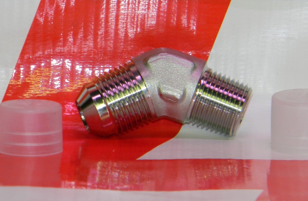 NEW 1/2″ MJIC x 1/2 MNPT 45° 316 Stainless Steel 37° Adapter Fitting -8 Parker