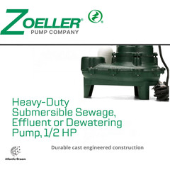 Zoeller Waste-Mate 267-0001 Sewage Pump | 1/2 HP Automatic Submersible Sewage