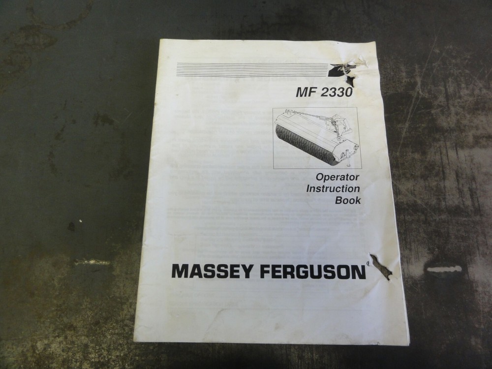 Massey Ferguson MF2330 Broom Operator Instruction Book Manual 4316217M1