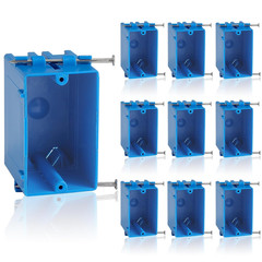 10-Pack Single Gang Electrical Box, New Work Box 1 Gang, Blue New Work Electrica