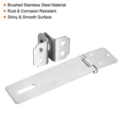 2pcs 6″ Stainless Steel Thick Door Latch Hasp Lock Clasp with Screws Silver