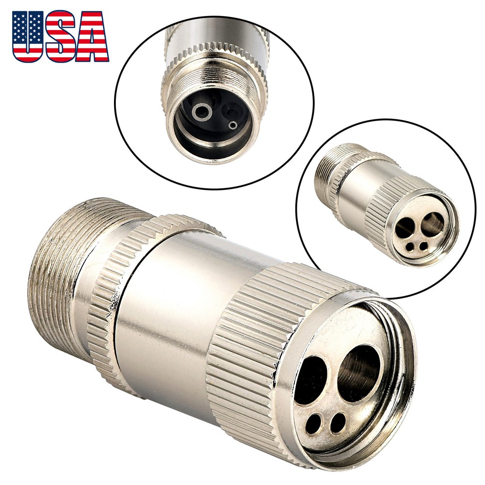 Dental 2 to 4 Hole High Fast Speed Handpiece Tubing Adapter Changer Connector US