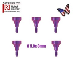 5Pcs Dental Healing Abutment Cap NP Internal conical Fits Nobel Biocare Ø3.6/5mm