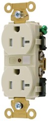 Hubbell HBL5362I, 125 VAC, 20 A, 5-20R, Ivory, Straight Blade Receptacle, 1 pc