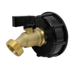 275 330 Gallon IBC Tote Water Tank Adapter 2″ Brass Hose Faucet Valve Connector